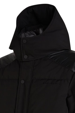 Doudoune longue à capuche - Noir