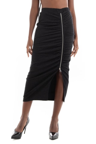 Jupe fourreau taille haute - Noir