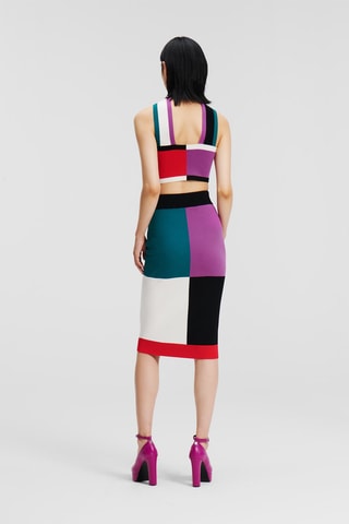 Jupe fourreau taille haute - Violet et noir