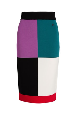 Jupe fourreau taille haute - Violet et noir