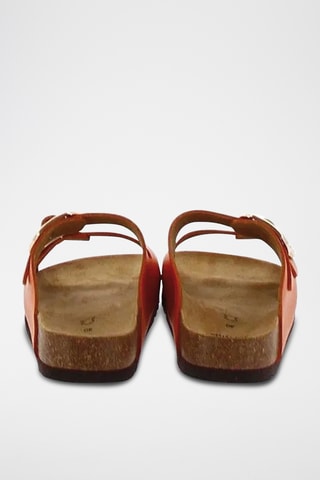 Mules em couro - Laranja