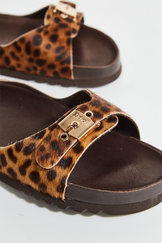 Mules em couro Kim lena - Castanho
