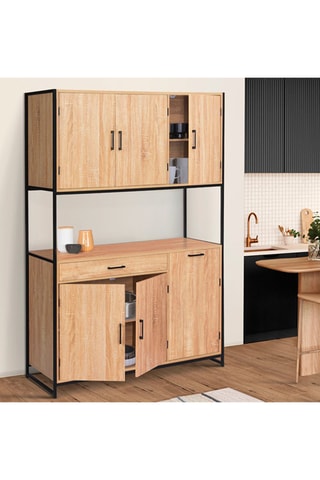 Vaisselier industriel 6 portes Memphis - 120 x 176,5 x 40 cm