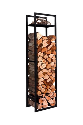Range bûches avec étagères - 45 x 30 x 170 cm