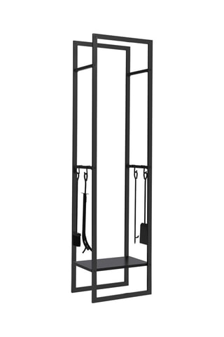 Range-bûches vertical et ses accessoires - 45 x 170 x 30 cm