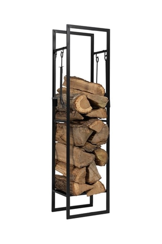 Range-bûches vertical et ses accessoires - 45 x 170 x 30 cm