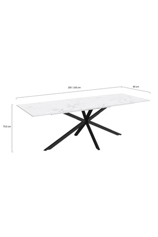 Table à manger extensible Glam - 160/200 x 77 x 90 cm