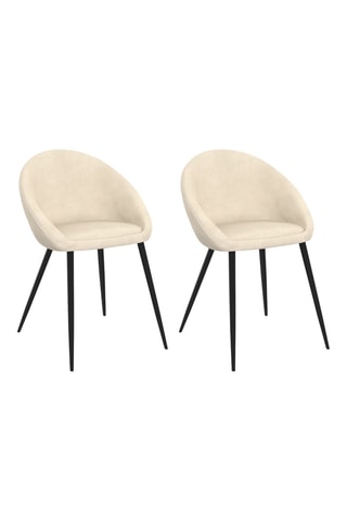 2 chaises Dory - 54 x 77 x 52 cm - Revêtement en velours