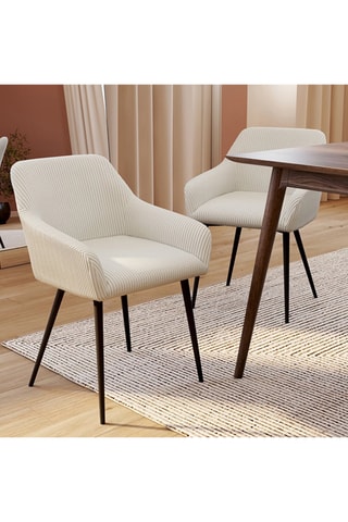 2 chaises Jenny - 51 x 76 x 56 cm - Toucher velours côtelé