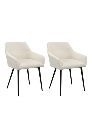 2 chaises Jenny - 51 x 76 x 56 cm - Toucher velours côtelé