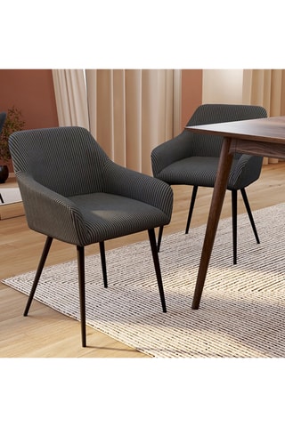 2 chaises Jenny - 51 x 76 x 56 cm - Toucher velours côtelé