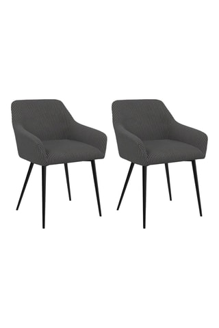 2 chaises Jenny - 51 x 76 x 56 cm - Toucher velours côtelé