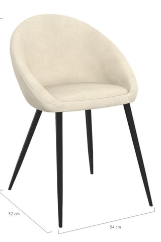 4 chaises Dory - 54 x 77 x 52 cm - Revêtement en velours