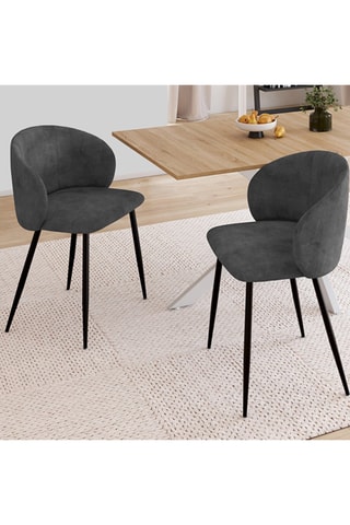 2 chaises Léona - 51 x 71 x 53 cm - Toucher velours