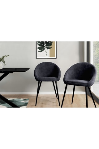 2 chaises Dory - 54 x 77 x 52 cm - Revêtement en velours