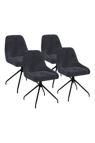 4 chaises Olivia - 47,5 x 79 x 54 cm - Revêtement en velours