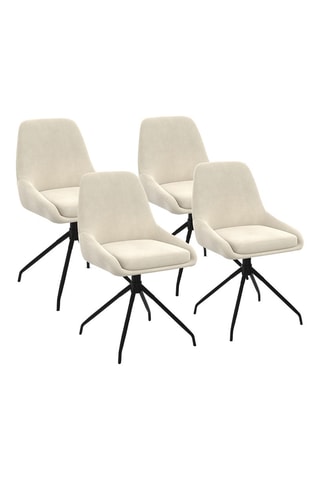 4 chaises Olivia - 47,5 x 79 x 54 cm - Revêtement en velours