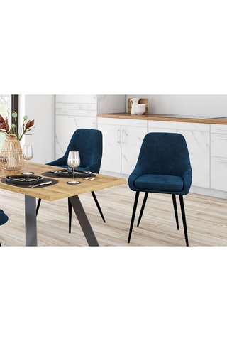 2 chaises Olivia - 47,5 x 79 x 54 cm - Revêtement en velours