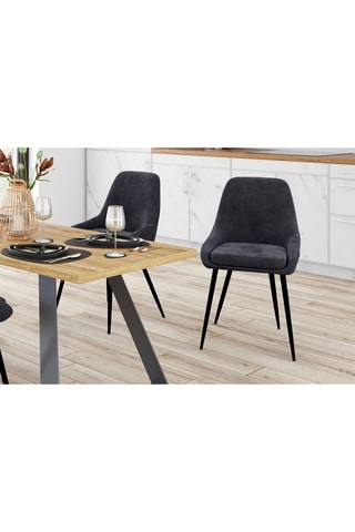 2 chaises Olivia - 47,5 x 79 x 54 cm - Revêtement en velours