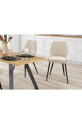 2 chaises Olivia - 47,5 x 79 x 54 cm - Revêtement en velours