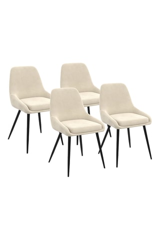 4 chaises Olivia - 47,5 x 79 x 54 cm - Revêtement en velours