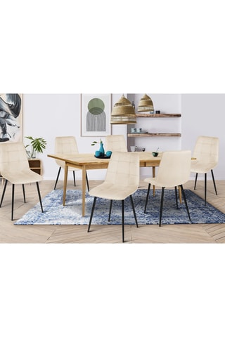 6 chaises Linda - 46 x 88 x 55 cm - Toucher velours