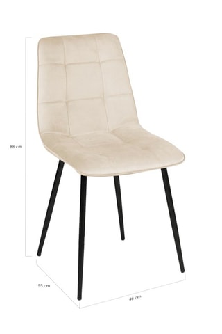 6 chaises Linda - 46 x 88 x 55 cm - Toucher velours