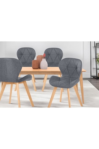 4 chaises en bois et hévéa Gatsby - 
50 x 79 x 48 cm