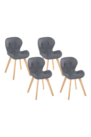 4 chaises en bois et hévéa Gatsby - 
50 x 79 x 48 cm