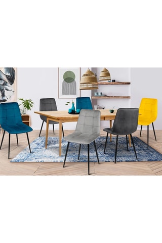 6 chaises Linda - 46 x 88 x 55 cm - Toucher velours