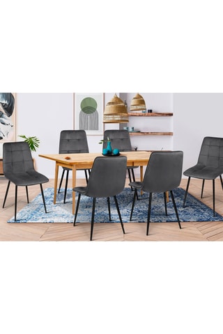 6 chaises Linda - 46 x 88 x 55 cm - Toucher velours