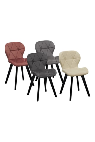 4 chaises Daisy - 
Beige, gris clair, gris foncé et rose