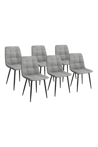 6 chaises Linda - 46 x 88 x 55 cm - Toucher velours