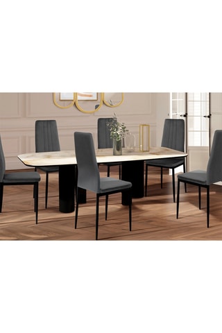 6 chaises Jade - 39 x 96 x 41,5 cm - Revêtement en velours