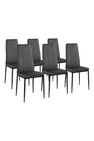 6 chaises Jade - 39 x 96 x 41,5 cm - Revêtement en velours
