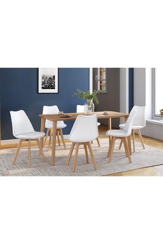 6 chaises Nordia - 46 x 79,5 x 51 cm - Pieds en hêtre