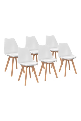 6 chaises Nordia - 46 x 79,5 x 51 cm - Pieds en hêtre