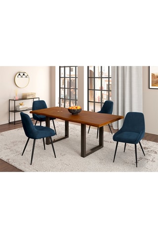 4 chaises Olivia - 47,5 x 79 x 54 cm - Revêtement en velours