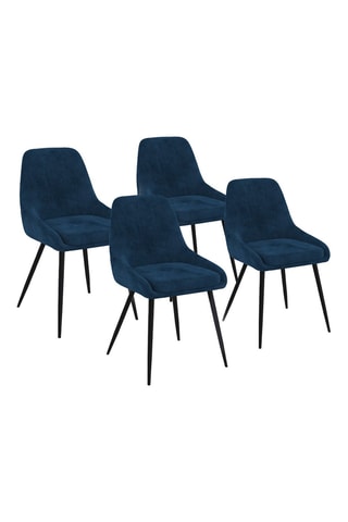 4 chaises Olivia - 47,5 x 79 x 54 cm - Revêtement en velours