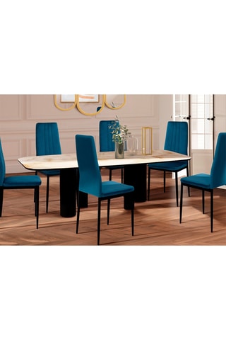 6 chaises Jade - 39 x 96 x 41,5 cm - Revêtement en velours
