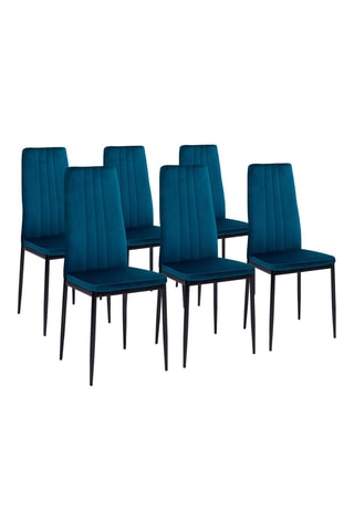 6 chaises Jade - 39 x 96 x 41,5 cm - Revêtement en velours