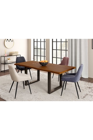 4 chaises Olivia - 47,5 x 79 x 54 cm - Revêtement en velours