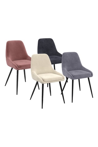 4 chaises Olivia - 47,5 x 79 x 54 cm - Revêtement en velours