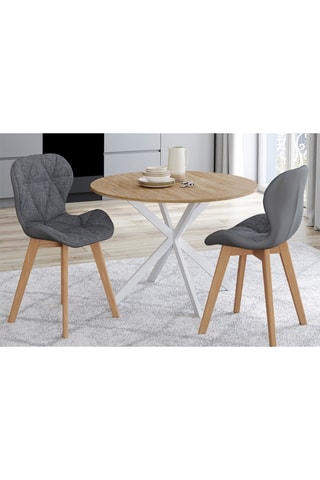 2 chaises bois et hévéa Gladys - 50 x 79 x 48 cm