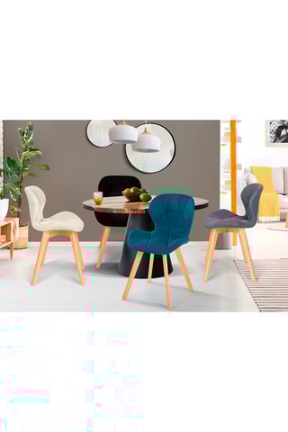 4 chaises en bois et hévéa Gatsby - 50 x 79 x 48 cm