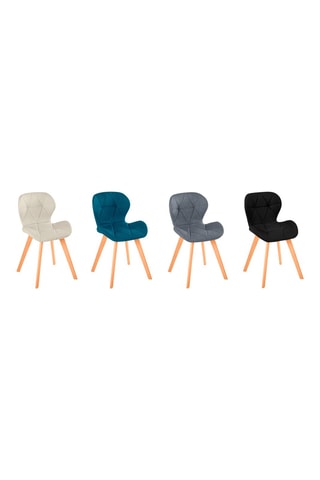 4 chaises en bois et hévéa Gatsby - 50 x 79 x 48 cm