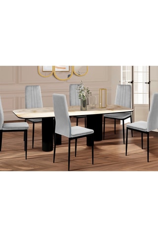 6 chaises Jade - 39 x 96 x 41,5 cm - Revêtement en velours