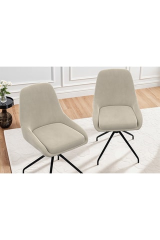 2 chaises Olivia - 47,5 x 79 x 54 cm - Revêtement en velours