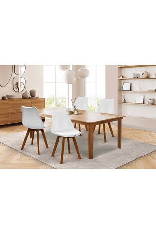 4 chaises Brava - Pieds en hêtre - 46 x 79,5 x 51 cm