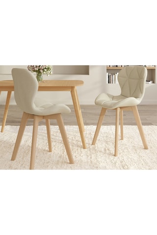 2 chaises en bois et hévéa Gatsby - 50 x 79 x 48 cm